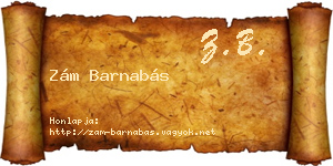 Zám Barnabás névjegykártya